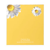 Bloc-note Marguerite sur Arrière - plan Jaune Personnalisé (Devant)