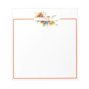 Bloc-note Marguerites aquarelle personnalisées  
