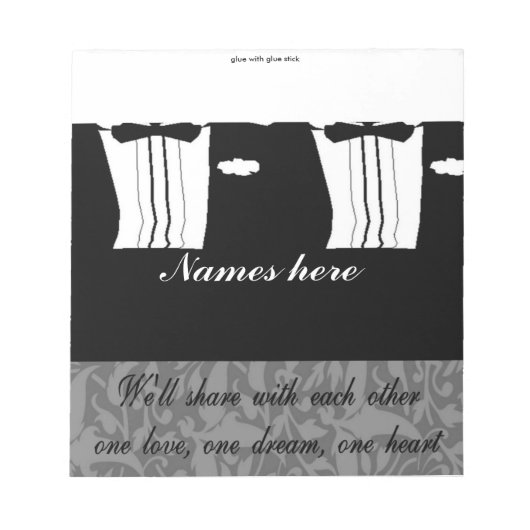 Bloc-note Mariage gay Tuxedo Candy Bar Wrapper Party Favoris (Devant)