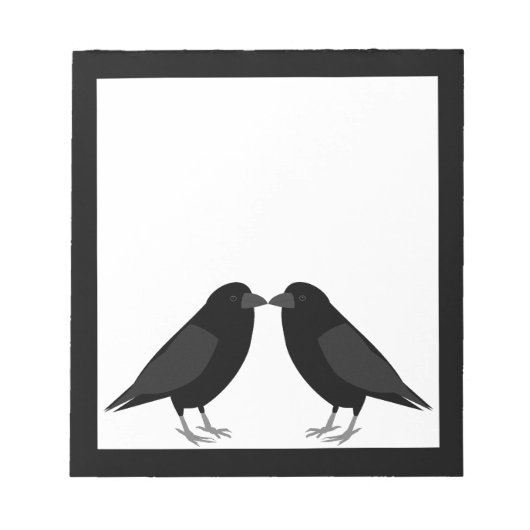 Bloc-note Mariage gothique Kissing Ravens (Devant)