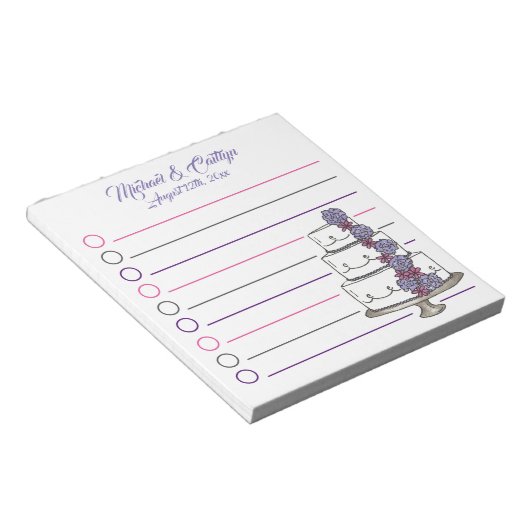 Bloc-note Mariage Groom Personnalisé Fruit Fleur Mariage Fav (Incliné)