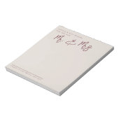 Bloc-note Mariage Minimaliste Moderne Prune (Tourné)