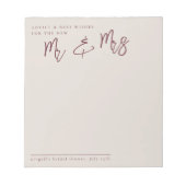 Bloc-note Mariage Minimaliste Moderne Prune (Devant)