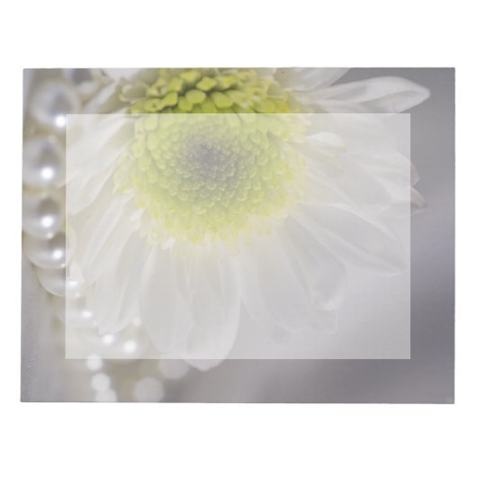 Bloc-note Mariage White Daisy et Pearls (Devant)