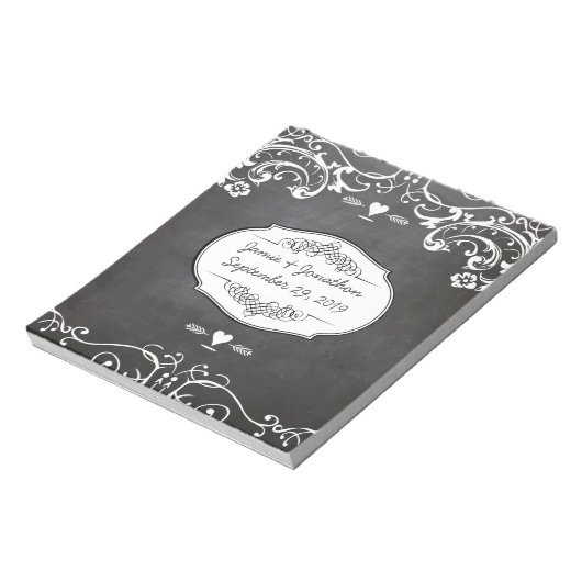 Bloc-note Mariages de typographie de tableau noir (Tourné)