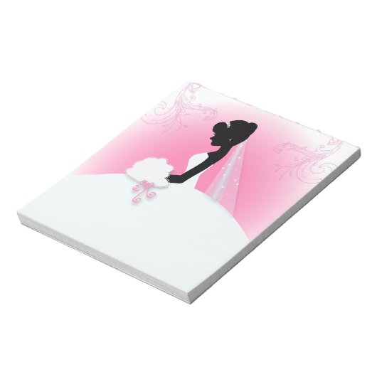 Bloc-note Mariée Mme Right Pink mariée silhouette (Tourné)