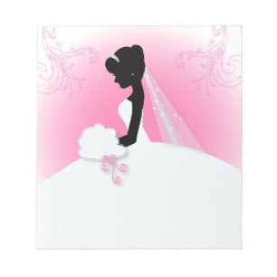 Bloc-note Mariée Mme Right Pink mariée silhouette
