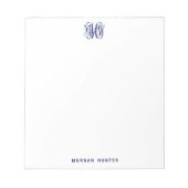Bloc-note Marine 3 Initial Monogramme de la vigne Script DIY (Devant)