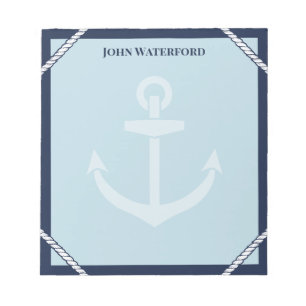Bloc-note Marine Ancre & Rope Nautical Ajouter Votre Nom