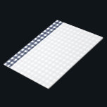 Bloc-note Marine Bleu Classique En vichy Vérifier Plaid<br><div class="desc">Tendance estivale moderne,  pique-nique en vichy motif tartan plaid dans les couleurs bleu marine et blanc.</div>