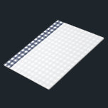 Bloc-note Marine Bleu Classique En vichy Vérifier Plaid<br><div class="desc">Tendance estivale moderne,  pique-nique en vichy motif tartan plaid dans les couleurs bleu marine et blanc.</div>