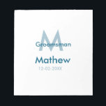 Bloc-note Marine bleu groomsman nom lettre date masculin par<br><div class="desc">conception</div>