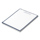 Bloc-note Marine Bleu Ligne simple Moderne Classique Minimal (Tourné)