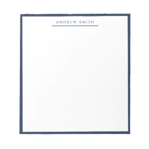 Bloc-note Marine Bleu Ligne simple Moderne Classique Minimal