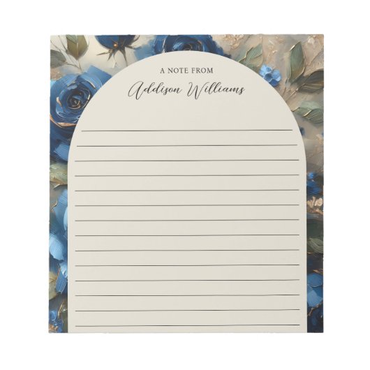 Bloc-note Marine Bleu Rose Or Dording Linked Personnalisé (Devant)