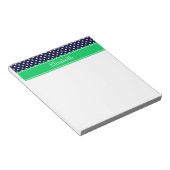 Bloc-note Marine Blue Wt Polka Dot Emerald Nom vert Monogram (Incliné)