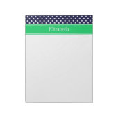 Bloc-note Marine Blue Wt Polka Dot Emerald Nom vert Monogram (Tourné)