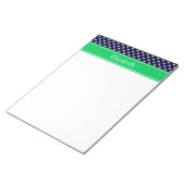 Bloc-note Marine Blue Wt Polka Dot Emerald Nom vert Monogram (Incliné)
