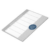 Bloc-note Marine et Grey Chevron Motif Planificateur hebdoma (Incliné)