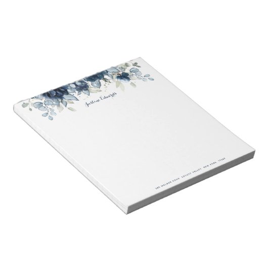 Bloc-note Marine Peony Dusty Blue Eucalyptus (Incliné)