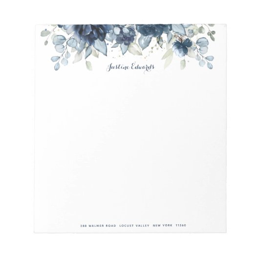 Bloc-note Marine Peony Dusty Blue Eucalyptus (Devant)