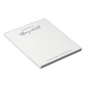 Bloc-note Marine simple et élégante et blanc | Typographie (Incliné)