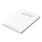 Bloc-note Marine simple et élégante et blanc | Typographie (Tourné)
