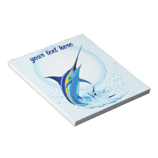 Bloc-note Marlin Bleu Jaillissant de l'Océan (Incliné)