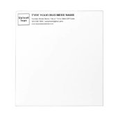 Bloc-note Marque d'affaires noir et blanc en tête Petite (Devant)