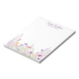 Bloc-note Marque de bijoux à bordure de fleurs sauvages joli