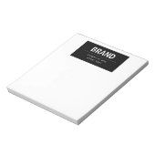 Bloc-note Marque ou nom d'entreprise moderne gras | Noir & B (Tourné)