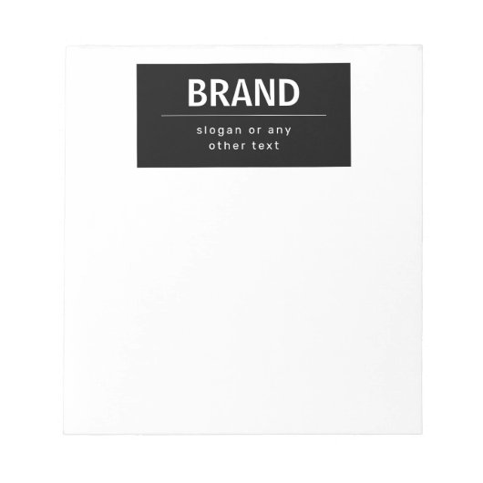Bloc-note Marque ou nom d'entreprise moderne gras | Noir & B (Devant)