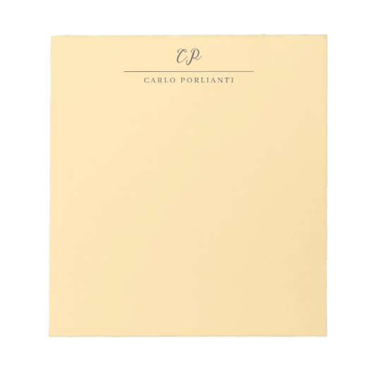 Bloc-note Marque-page Moderne Monogrammé Calligraphie Simple (Devant)