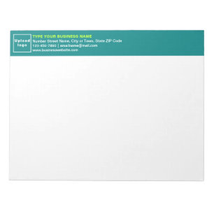 Bloc-note Marque turquoise Green Business en tête du Bloc-no