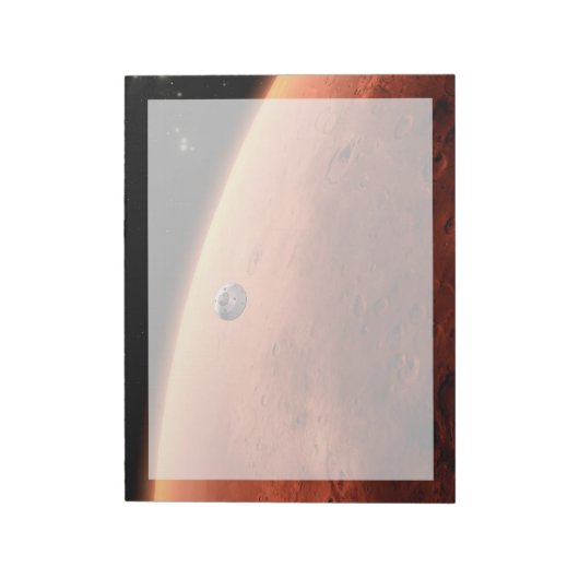 Bloc-note Mars Science Laboratory approchant Mars. (Tourné)