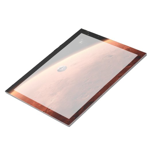 Bloc-note Mars Science Laboratory approchant Mars. (Incliné)