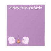 Bloc-note Marshmallows mignons roses par dessin animé sur le (Devant)