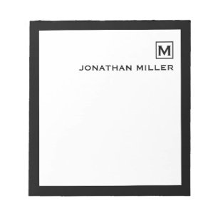 Bloc-note Masculine minimaliste initiale et nom