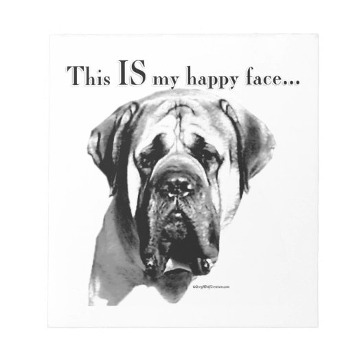 Bloc-note Mastiff Joyeux visage (Devant)