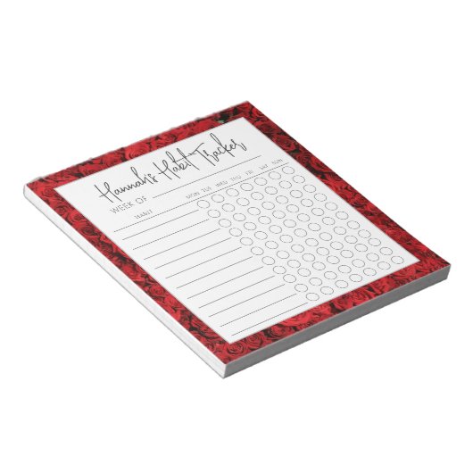 Bloc-note Mat Roses turcs Minimal Script Habit Tracker (Incliné)
