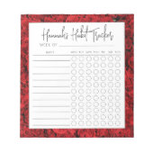 Bloc-note Mat Roses turcs Minimal Script Habit Tracker (Devant)