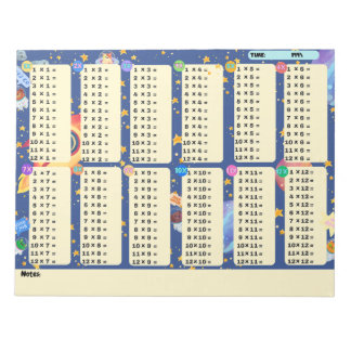 Bloc-note Math Drill Space Adventure (Multiplication)