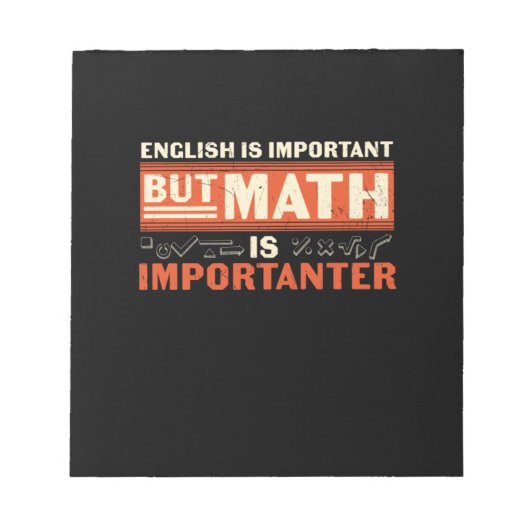 Bloc-note Math Enseignant Math Math est important (Devant)