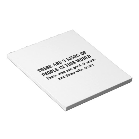 Bloc-note Maths et 3 sortes de gens (Incliné)