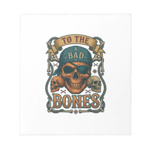 Bloc-note Mauvais crâne de pirate bandana corde os croisés