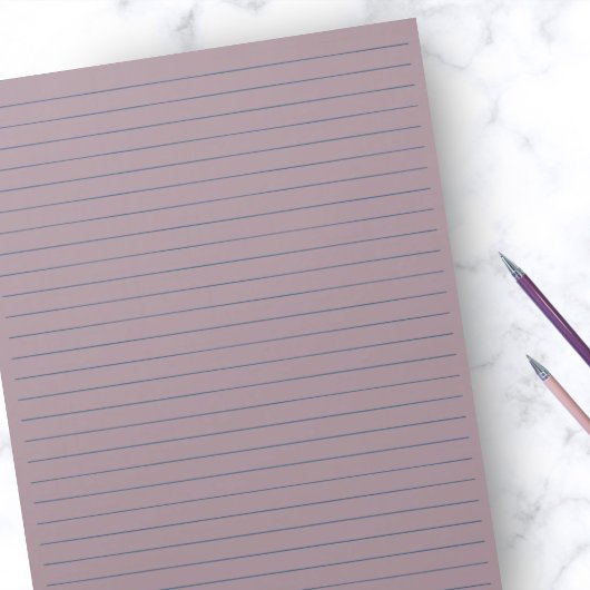 Bloc-note Mauve rustique de 8,5 po x 11 po avec règle large 