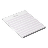 Bloc-note Mauve Watercolor Stripes Nom de l'enseignant Monog (Incliné)