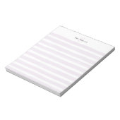 Bloc-note Mauve Watercolor Stripes Nom de l'enseignant Monog (Tourné)
