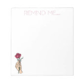 Bloc-note Me Rappeler La Main Tenue Rose Rouge (Devant)