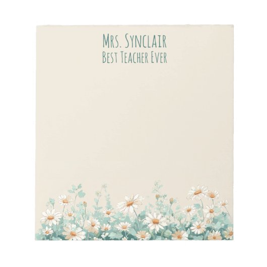 Bloc-note Meadow de fleurs sauvages Meilleur professeur appr (Devant)
